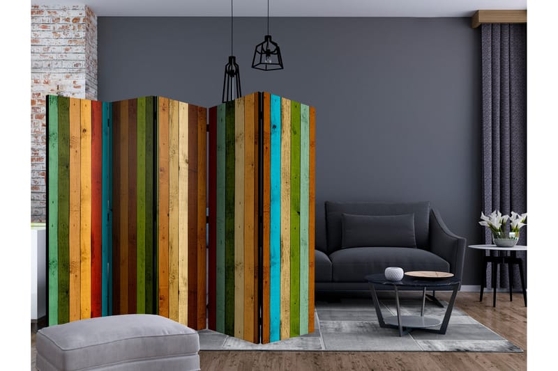 Rumsavdelare Wooden Rainbow II 225x172 cm - Artgeist sp. z o. o. - Inredning - Rumsavdelare - Vikskärm