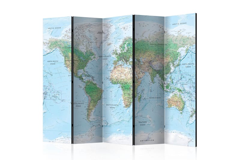 Rumsavdelare World Map 225x172 - Artgeist sp. z o. o. - Inredning - Rumsavdelare - Vikskärm