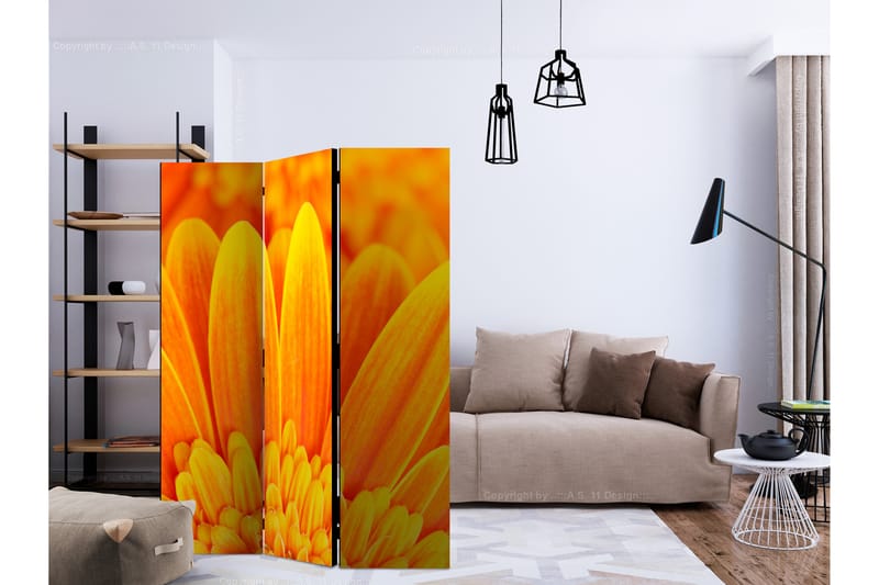 Rumsavdelare - Yellow gerbera daisies 135x172 - Artgeist sp. z o. o. - Inredning - Rumsavdelare - Vikskärm