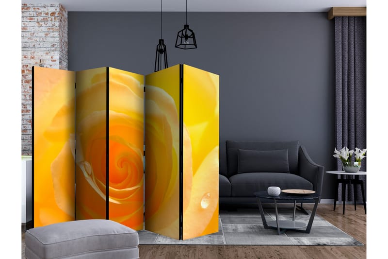Rumsavdelare - Yellow rose II 225x172 - Artgeist sp. z o. o. - Inredning - Rumsavdelare - Vikskärm