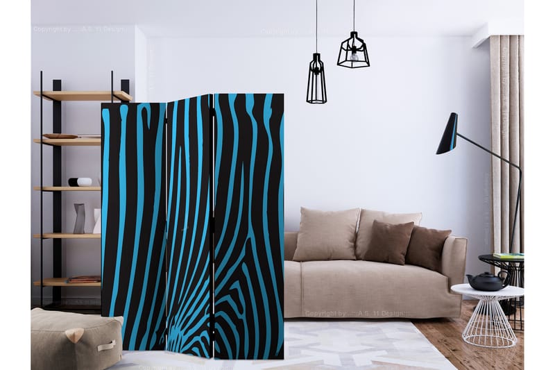 Rumsavdelare Zebra Pattern Turquoise 135x172 cm - Artgeist sp. z o. o. - Inredning - Rumsavdelare - Vikskärm