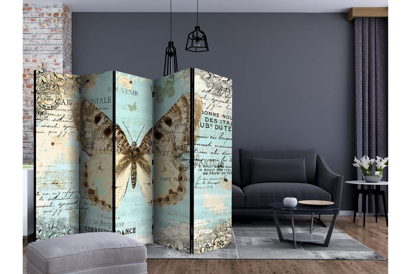 Rumsavdelare - Postcard with butterfly II 225x172 - Artgeist sp. z o. o. - Inredning - Rumsavdelare - Vikskärm