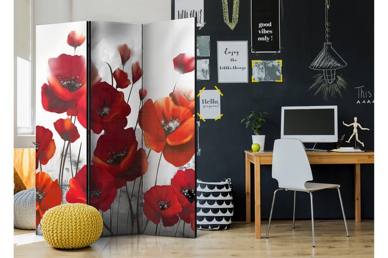 Rumsavdelare Poppies In The Moonlight 135x172 - Artgeist sp. z o. o. - Inredning - Rumsavdelare - Vikskärm