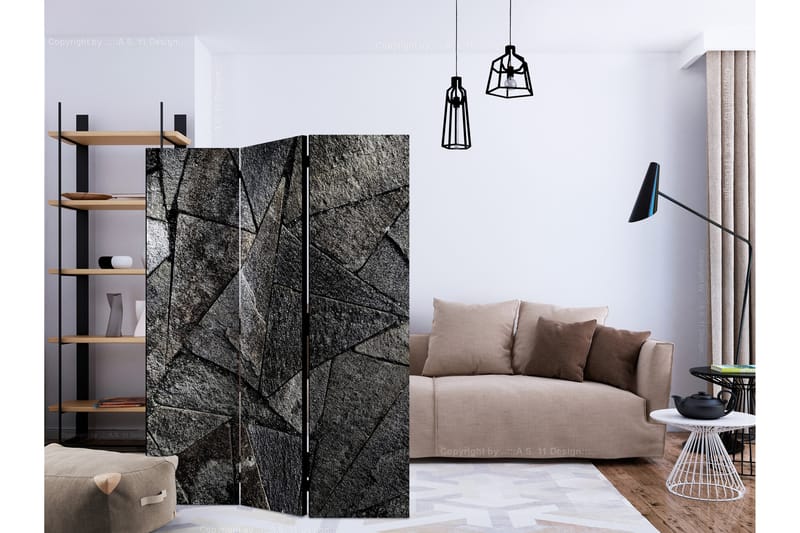 Rumsavdelare Pavement Tiles Grey 135x172 cm - Artgeist sp. z o. o. - Vikskärm - Rumsavdelare