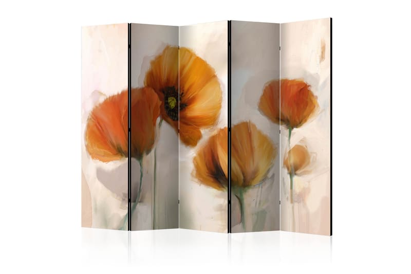 Rumsavdelare Poppies - Vintage II 225x172 cm - Artgeist sp. z o. o. - Vikskärm - Rumsavdelare