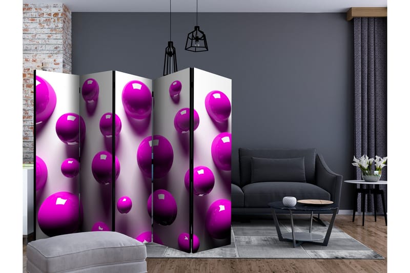 Rumsavdelare - Purple Balls II 225x172 - Artgeist sp. z o. o. - Inredning - Rumsavdelare - Vikskärm
