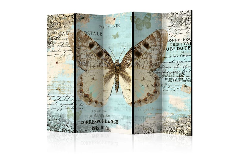 Rumsavdelare - Postcard with butterfly II 225x172 - Artgeist sp. z o. o. - Inredning - Rumsavdelare - Vikskärm