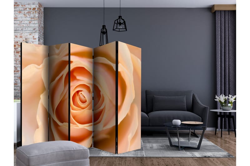 Rumsavdelare - Peach-colored rose II 225x172 - Artgeist sp. z o. o. - Inredning - Rumsavdelare - Vikskärm