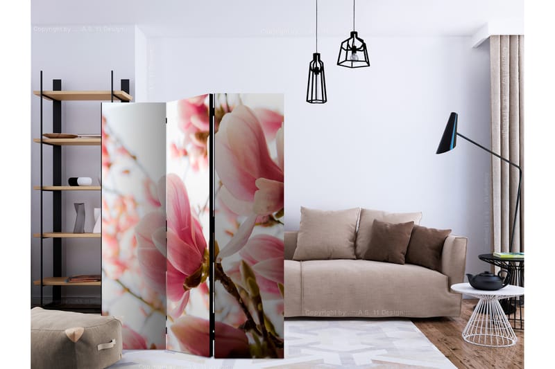 Rumsavdelare - Pink magnolia 135x172 - Artgeist sp. z o. o. - Inredning - Rumsavdelare - Vikskärm