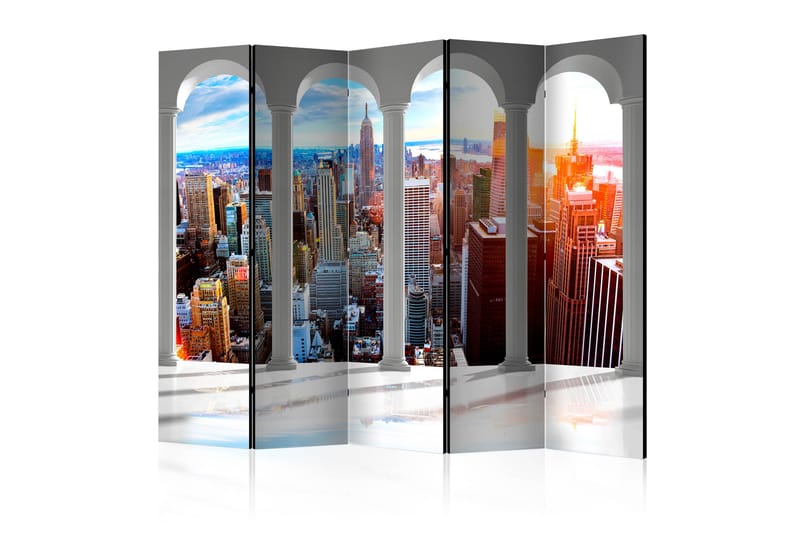 Rumsavdelare - Pillars and New York II 225x172 - Artgeist sp. z o. o. - Inredning - Rumsavdelare - Vikskärm