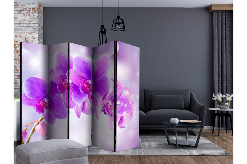 Rumsavdelare - Purple Orchids II 225x172 - Artgeist sp. z o. o. - Inredning - Rumsavdelare - Vikskärm