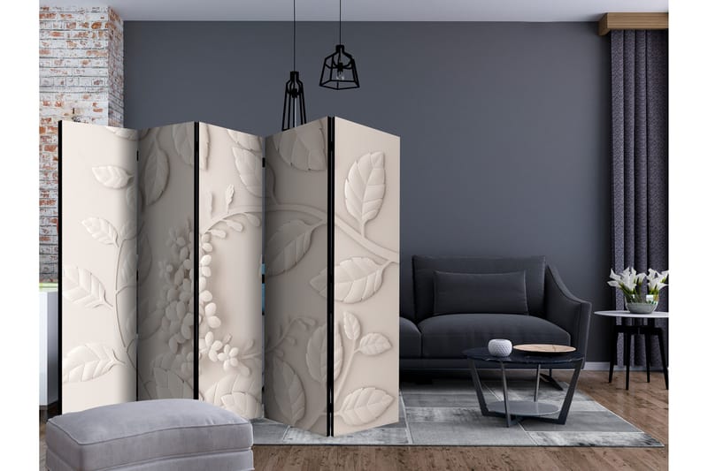 Rumsavdelare Paper Flowers Cream II 225x172 cm - Artgeist sp. z o. o. - Inredning - Rumsavdelare - Vikskärm