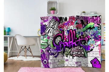 Rumsavdelare Purple Graffiti 225x172 - Artgeist sp. z o. o. - Inredning - Rumsavdelare - Vikskärm