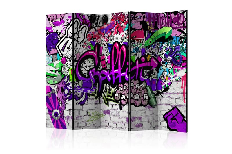 Rumsavdelare Purple Graffiti 225x172 - Artgeist sp. z o. o. - Inredning - Rumsavdelare - Vikskärm