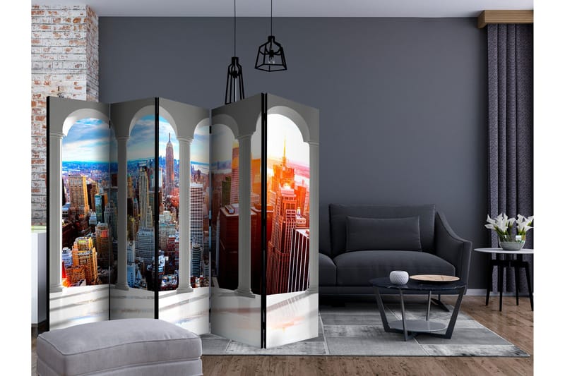 Rumsavdelare - Pillars and New York II 225x172 - Artgeist sp. z o. o. - Inredning - Rumsavdelare - Vikskärm