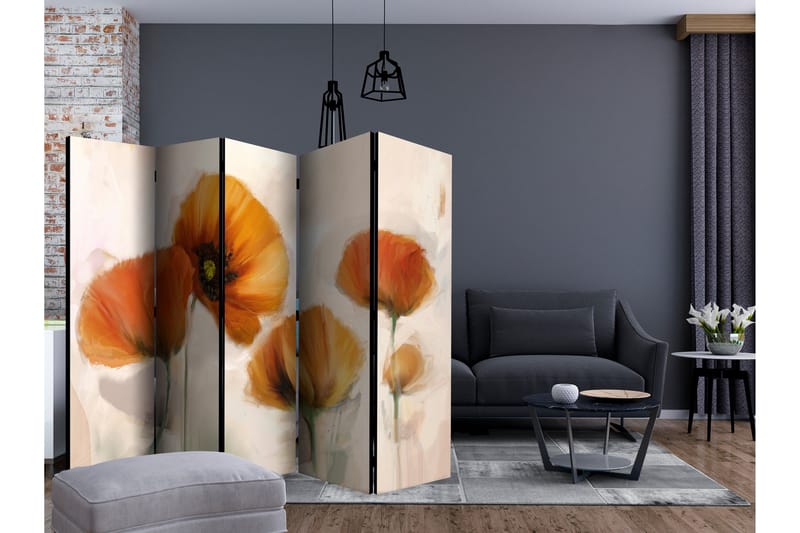 Rumsavdelare Poppies - Vintage II 225x172 cm - Artgeist sp. z o. o. - Inredning - Rumsavdelare - Vikskärm