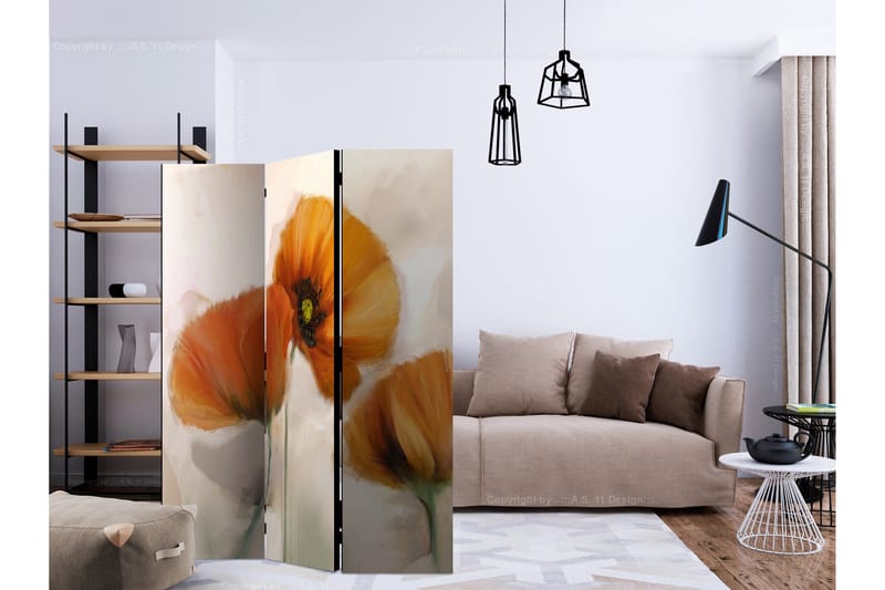 Rumsavdelare Poppies - Vintage 135x172 cm - Artgeist sp. z o. o. - Inredning - Rumsavdelare - Vikskärm