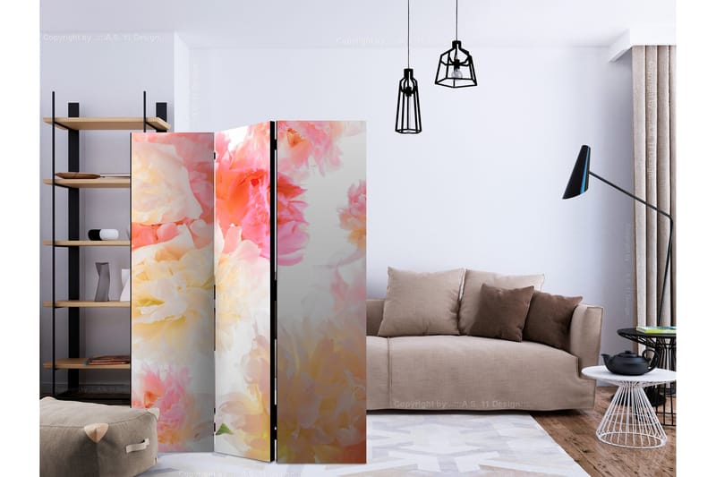 Rumsavdelare - Pastel peonies 135x172 - Artgeist sp. z o. o. - Inredning - Rumsavdelare - Vikskärm