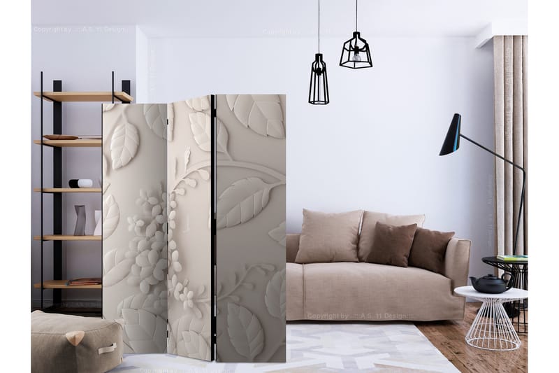 Rumsavdelare Paper Flowers Cream 135x172 cm - Artgeist sp. z o. o. - Inredning - Rumsavdelare - Vikskärm