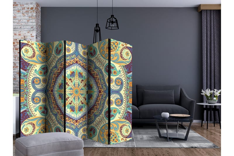 Rumsavdelare - Pastel mosaic II 225x172 - Artgeist sp. z o. o. - Inredning - Rumsavdelare - Vikskärm