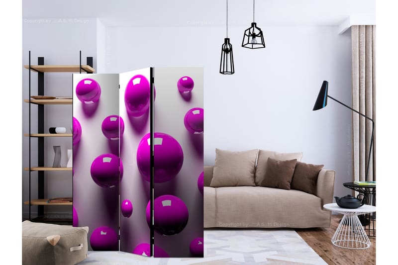 Rumsavdelare - Purple Balls 135x172 - Artgeist sp. z o. o. - Inredning - Rumsavdelare - Vikskärm