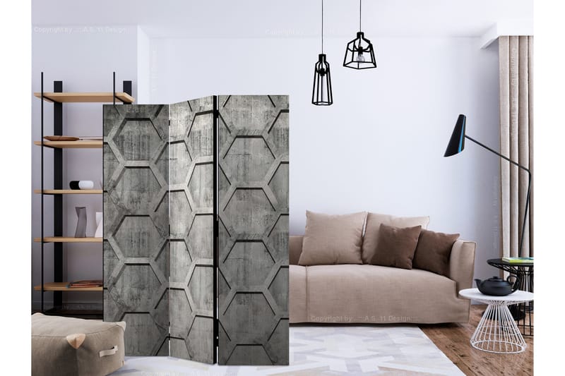 Rumsavdelare - Platinum cubes 135x172 - Artgeist sp. z o. o. - Inredning - Rumsavdelare - Vikskärm
