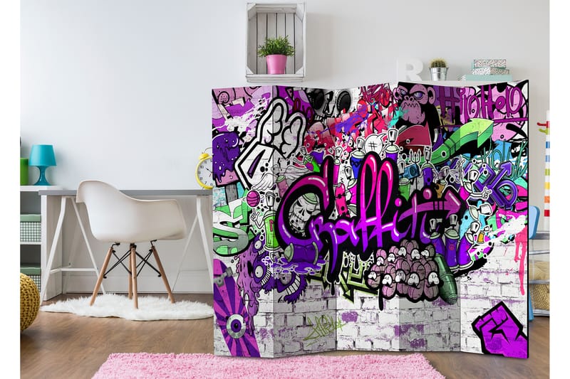 Rumsavdelare Purple Graffiti 225x172 - Artgeist sp. z o. o. - Inredning - Rumsavdelare - Vikskärm