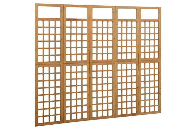 Rumsavdelare/Spaljé 5 paneler massiv gran 201,5x180 cm - Brun - Inredning - Rumsavdelare - Vikskärm