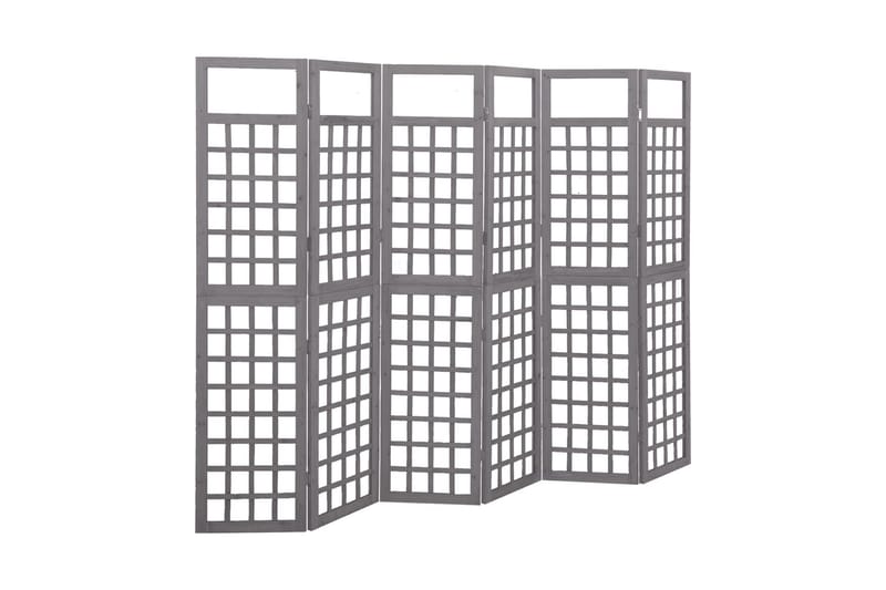 Rumsavdelare/Spaljé 6 paneler massiv furu grå 242,5x180 cm - Grå - Spalje - Växthustillbehör