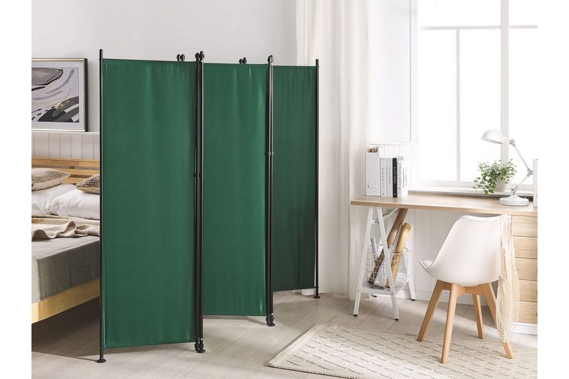 Skärmvägg 5 paneler 270 x 170 cm grön NARNI - Grön - Inredning - Rumsavdelare - Skärmvägg