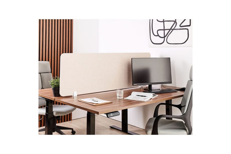 Skiljevägg för skrivbord Split Beige, 160x1x50 cm - Beige, 160x1x50 cm - Inredning - Rumsavdelare - Skärmvägg