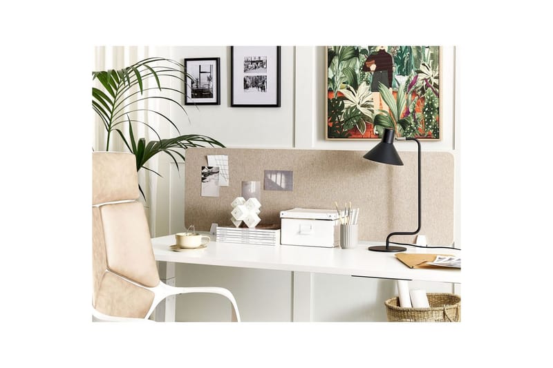 Skiljevägg för skrivbord Wally Beige, 130x2x40 cm - Beige, 130x2x40 cm - Inredning - Rumsavdelare - Skärmvägg