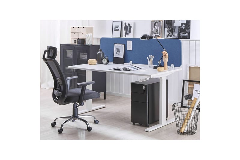 Skiljevägg för skrivbord Wally Blå, 180x2x40 cm - Blå, 180x2x40 cm - Inredning - Rumsavdelare - Skärmvägg