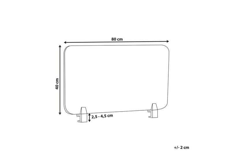 Skiljevägg för skrivbord Wally Grå, 80x2x40 cm - Grå, 80x2x40 cm - Inredning - Rumsavdelare - Skärmvägg
