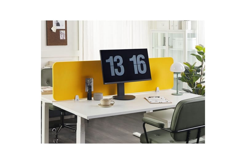 Skiljevägg för skrivbord Wally Gul, 130x2x40 cm - Gul, 130x2x40 cm - Inredning - Rumsavdelare - Skärmvägg