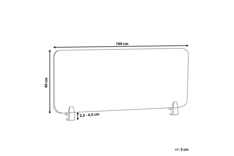 Skiljevägg för skrivbord Wally Gul, 160x2x40 cm - Gul, 160x2x40 cm - Inredning - Rumsavdelare - Skärmvägg