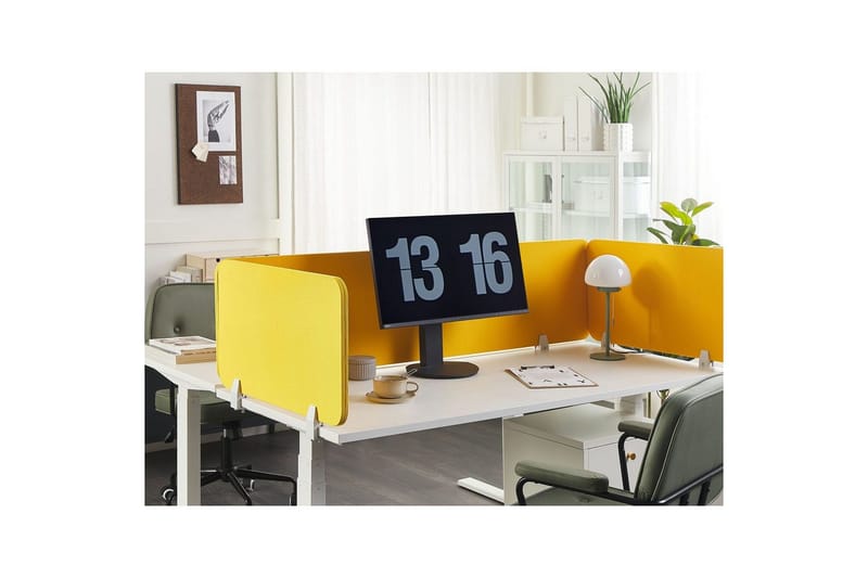 Skiljevägg för skrivbord Wally Gul, 80x2x40 cm - Gul, 80x2x40 cm - Inredning - Rumsavdelare - Skärmvägg