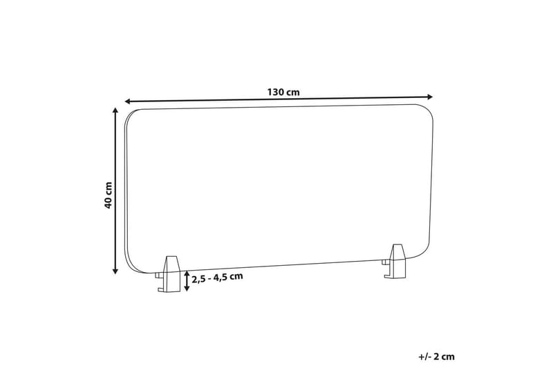 Skiljevägg för skrivbord Wally Ljusgrå, 130x2x40 cm - Ljusgrå, 130x2x40 cm - Inredning - Rumsavdelare - Skärmvägg