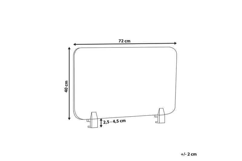 Skiljevägg för skrivbord Wally Röd, 72x2x40 cm - Röd, 72x2x40 cm - Inredning - Rumsavdelare - Skärmvägg