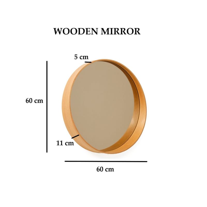 Aldrosin Vägghängd Spegel Rund 60 cm - Vit - Inredning - Speglar - Väggspegel