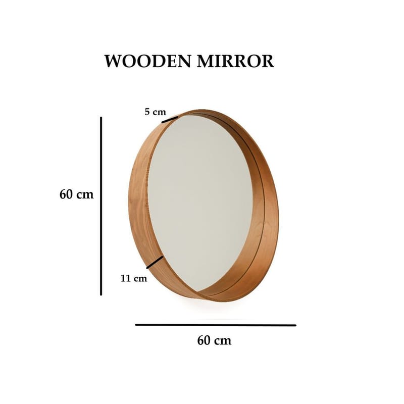 Aldrosin Vägghängd Spegel Rund 60 cm - Vit - Inredning - Speglar - Väggspegel