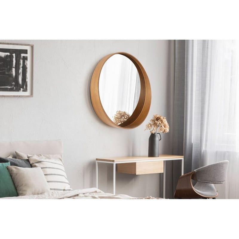 Aldrosin Vägghängd Spegel Rund 80 cm - Vit - Inredning - Speglar - Väggspegel