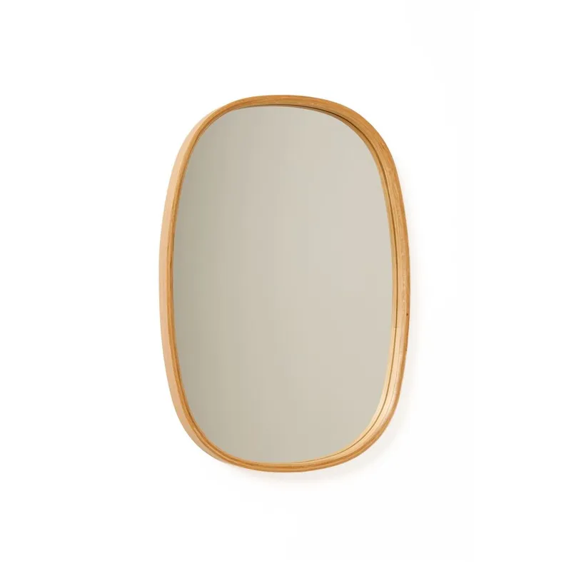 Aranfield Vägghängd Spegel Rektangulär 38 cm, Brun/Vit