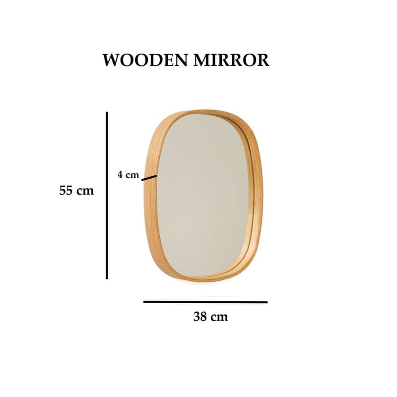 Aranfield Vägghängd Spegel Rektangulär 38 cm - Brun/Vit - Inredning - Speglar - Väggspegel