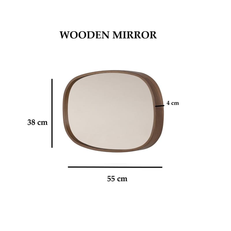 Aranfield Vägghängd Spegel Rektangulär 55 cm - Brun - Inredning - Speglar - Väggspegel