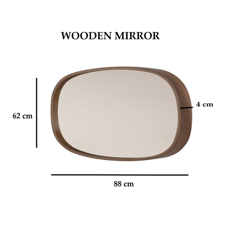 Aranfield Vägghängd Spegel Rektangulär 88 cm - Brun/Vit - Inredning - Speglar - Väggspegel