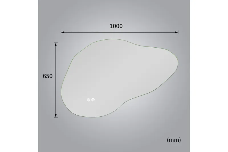 Badrumsspegel 100x65 cm med LED-belysning och anti-fog - Inredning - Speglar - Väggspegel
