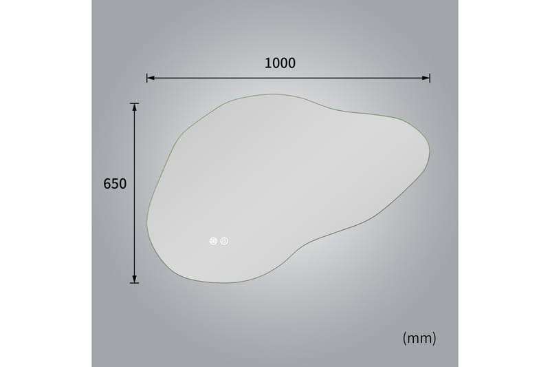 Badrumsspegel 100x65 cm med LED-belysning och anti-fog - Inredning - Speglar - Väggspegel