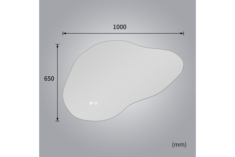 Badrumsspegel 100x65 cm med LED-belysning och anti-fog - Inredning - Speglar - Väggspegel