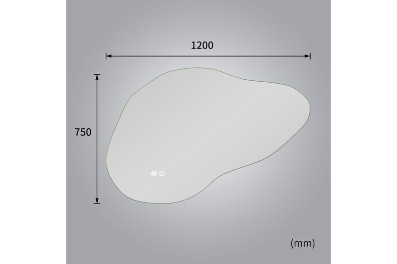 Badrumsspegel 90x60 cm med LED-belysning och anti-fog - Inredning - Speglar - Väggspegel